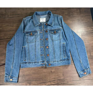 Old Navy Denim Jean Jacket Girls Size 14 XL EUC Cotton Spandex Medium Wash